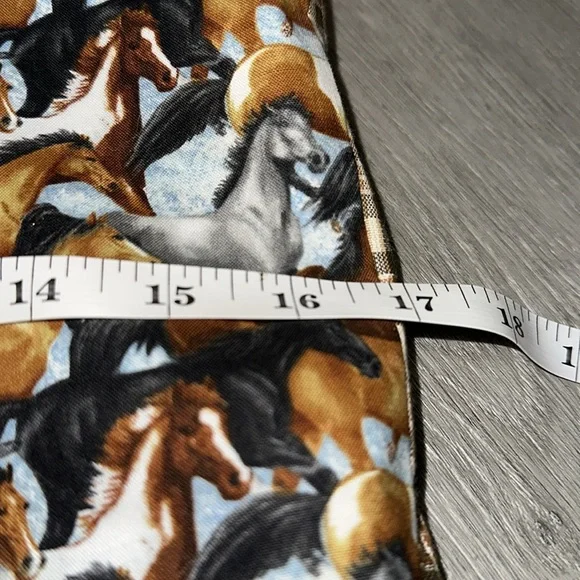 Western Brown and Blue Horse Print Tote Bag - Picture 8 of 9